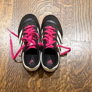 Adidas Kids Black and Pink Sneakers